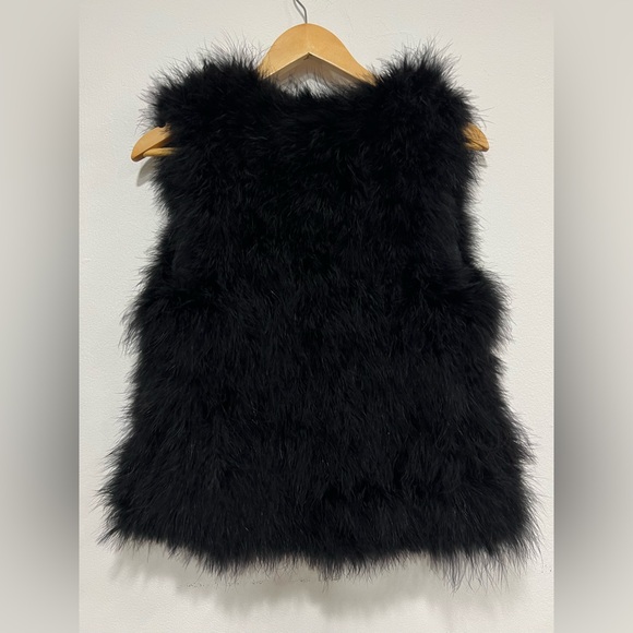 Black genuine feather vest XS - Picture 5 of 8